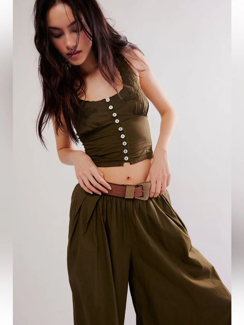 MSRP $148 Free People Into You Eyelet Pant Set Medium NWT